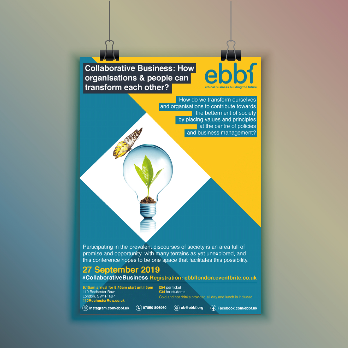 Ebbf poster design by Viviane Williams Consultancy